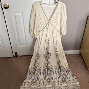 Max Studio Cream and Lavender Floral Dress